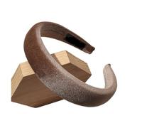 YXADGML Cerchietto Capelli Donna Copricapo in spugna for capelli con fascia for capelli da donna con fascia in velluto autunno inverno moda solida vintage(Dark coffee)