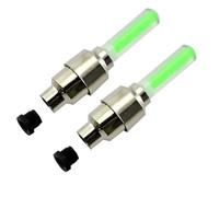 YXADGML Luci per Bicicletta 2 Pezzi/Set Luce Ruota Bici Tappo valvola Pneumatico Lampada al Neon Impermeabile Tappo valvola Ruota Pneumatico Flash luci di Avvertimento pratiche Bicicletta(StickGreen)