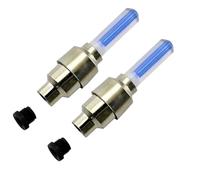 YXADGML Luci per Bicicletta 2 Pezzi/Set Luce Ruota Bici Tappo valvola Pneumatico Lampada al Neon Impermeabile Tappo valvola Ruota Pneumatico Flash luci di Avvertimento pratiche Bicicletta(StickBlue)