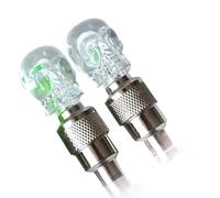 YXADGML Luci per Bicicletta 2 Pezzi/Set Luce Ruota Bici Tappo valvola Pneumatico Lampada al Neon Impermeabile Tappo valvola Ruota Pneumatico Flash luci di Avvertimento pratiche Bicicletta(SkullWhite)