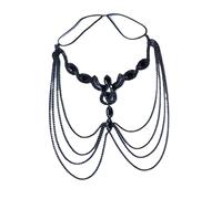 YXADGML Maschera Mascherata Bling Rhinestone Maschera di lusso con catena e nappa multistrato con strass, accessori for mascherate, veli da sposa, copricapo, gioielli sexy for il viso for le donne