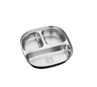 YXADGML Piani In Acciaio Inox Piatto da portata in acciaio inossidabile, vassoio da portata diviso, contenitore for il pranzo, stoviglie for mensa scolastica(Style1)