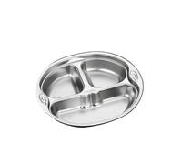 YXADGML Piani In Acciaio Inox Piatto da portata in acciaio inossidabile, vassoio da portata diviso, contenitore for il pranzo, stoviglie for mensa scolastica(Style3)