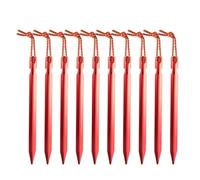 YXADGML Picchetti per Tende 10 pz 18 cm Lega di Alluminio Cortile baldacchino picchetti da Giardino picchetti da Terra chiodo Resistente con Cavo Riflettente Amaca da Campeggio(Red)