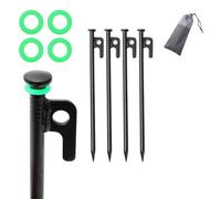 YXADGML Picchetti per Tende 20/25/30/40cm Picchetti Chiodi Accessori da Campeggio Camper Escursionismo All'aperto Spiaggia in Alluminio Nero Lungo baldacchino Chiodo a Terra(Black25cm-02)
