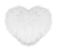 YXADGML Soft Fluffy Long Plush Heart Shaped Pillow Love Throw Decorative Sofa Living Room Back Cushion Comfortable Pink Pillows(White 40x45cm)