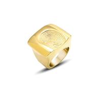 YXBQueen Anello da donna placcato oro 18 carati, anello da donna, anello per pollice, anello in argento, 9, acciaio al titanio