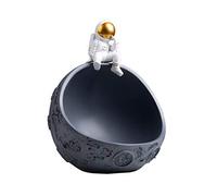 YXCKG Svuotatasche Moderno Design, Svuota Tasche da Ingresso, Vassoio per la Decorazione, Ciotole Decorative per Soggiorno tavolino Portico, Nordic Desktop Decor Key Bowl-Astronaut Half Moon Model