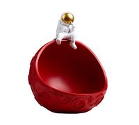 YXCKG Svuotatasche Moderno Design, Svuota Tasche da Ingresso, Vassoio per la Decorazione, Ciotole Decorative per Soggiorno tavolino Portico, Nordic Desktop Decor Key Bowl-Astronaut Half Moon Model