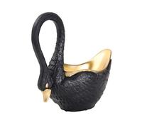 YXCKG Svuotatasche Svuota Tasche da Ingresso Moderno, Contenitore Vassoio per Gioielli, Articoli Vari Vassoio per Ingresso Ufficio Casa Soggiorno-Design del Cigno (Color : Black)