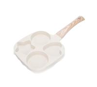 YXCPFEO Padella for uova a 4 fori, for cuocere bistecche, hamburger, for la colazione, con forma creativa a di cuore e stella(Beige)