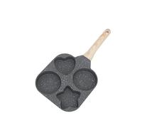 YXCPFEO Padella for uova a 4 fori, for cuocere bistecche, hamburger, for la colazione, con forma creativa a di cuore e stella(K)