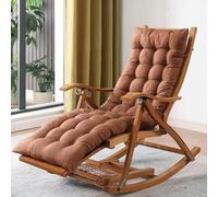 YXCUIDP Sedia Dondolo Reclinabile Pieghevole,Sedia Pigra Imbottita Morbida for Balcone, Piscina, Cortile, Sedia Tempo Libero Legno, Sedia Vecchio(Coffee)