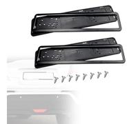 YXCYJ 2 Pezzi Porta Targa Auto per VW Polo 2018-2025, Portatarga Anteriore Auto Fissaggio Rapido Piastra Targhe Auto Accessori,A-Black