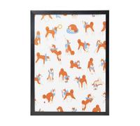 YXDVPALNE Adorabile Akita Inu, Stampe artistiche da parete con cornice nera, dipinto decorativo da appendere alla parete, 30 x 40 cm