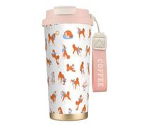 YXDVPALNE Adorabile Akita Inu,Tazza da caffè in acciaio inossidabile 316 con cordino, bicchiere termico da viaggio per auto, 500 ml