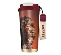 YXDVPALNE Adorabile cane Cockapoo,Tazza da caffè in acciaio inossidabile 316 con cordino, bicchiere termico da viaggio per auto, 500 ml