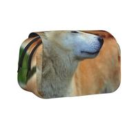 YXDVPALNE Akita Inu Bokeh Animali Cani Akita Inu Astuccio portapenne portatile a doppia conchiglia con cerniera
