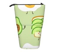 YXDVPALNE Avocado carino, pane tostato e uovo fritto,Astuccio telescopico, portapenne con supporto e astuccio con cerniera