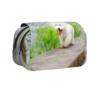 YXDVPALNE Bichon Frise Park Animali domestici Cani Bichon Frise Cani Astuccio portapenne portatile a doppia conchiglia con cerniera