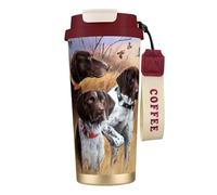 YXDVPALNE Cane da caccia tedesco a pelo corto autunno,Tazza da caffè in acciaio inossidabile 316 con cordino, bicchiere termico da viaggio per auto, 500 ml