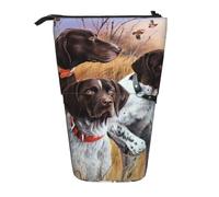 YXDVPALNE Cane da ferma tedesco a pelo corto autunno,Astuccio telescopico, portapenne con supporto e astuccio con cerniera