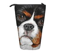 YXDVPALNE Cane da regalo Cavalier King Charles Spaniel,Astuccio telescopico, portapenne con supporto e astuccio con cerniera