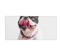 YXDVPALNE Cane felice e curioso, bulldog francese,Tappetino per mouse di grandi dimensioni per scrivania, per computer, tastiera e mouse, 40 x 90 cm.