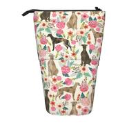 YXDVPALNE Cane levriero stampato,Astuccio telescopico, portapenne con supporto e astuccio con cerniera