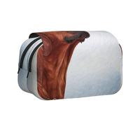 YXDVPALNE Cane Rhodesian Ridgeback Astuccio portapenne portatile a doppia conchiglia con cerniera