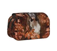 YXDVPALNE Cani Boxer Autunno Astuccio portapenne portatile a doppia conchiglia con cerniera