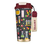 YXDVPALNE Chimica Scienza,Tazza da caffè in acciaio inossidabile 316 con cordino, bicchiere termico da viaggio per auto, 500 ml