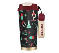 YXDVPALNE Chimica verde e modelli scientifici,Tazza da caffè in acciaio inossidabile 316 con cordino, bicchiere termico da viaggio per auto, 500 ml
