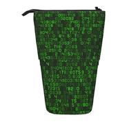 YXDVPALNE Codice informatico decimale verde del programmatore,Astuccio telescopico, portapenne con supporto e astuccio con cerniera
