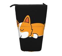 YXDVPALNE Corgi carino che dorme,Astuccio telescopico, portapenne con supporto e astuccio con cerniera
