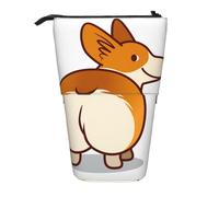 YXDVPALNE Corgi Dog Funny Back,Astuccio telescopico, portapenne con supporto e astuccio con cerniera