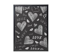 YXDVPALNE Cuori scritti a mano Parole d'amore, Stampe artistiche da parete con cornice nera, dipinto decorativo da appendere alla parete, 30 x 40 cm