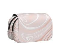 YXDVPALNE Delicato marmo rosa con imitazione oro rosa Astuccio portapenne portatile a doppia conchiglia con cerniera