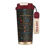 YXDVPALNE Esperimento didattico sulle equazioni chimiche,Tazza da caffè in acciaio inossidabile 316 con cordino, bicchiere termico da viaggio per auto, 500 ml