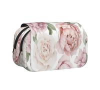 YXDVPALNE Fiori rosa della stagione primaverile Astuccio portapenne portatile a doppia conchiglia con cerniera