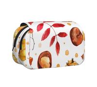 YXDVPALNE Foglia botanica autunnale Astuccio portapenne portatile a doppia conchiglia con cerniera