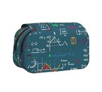 YXDVPALNE Formula matematica stampata Astuccio portapenne portatile a doppia conchiglia con cerniera