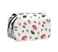 YXDVPALNE Funghi rossi autunnali Astuccio portapenne portatile a doppia conchiglia con cerniera