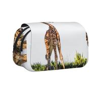 YXDVPALNE Giraffa 3D Sud Africa Astuccio portapenne portatile a doppia conchiglia con cerniera