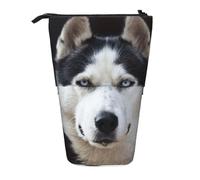 YXDVPALNE Il bel muso dell'husky è un cane divertente,Astuccio telescopico, portapenne con supporto e astuccio con cerniera