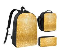 YXDVPALNE Immagini di glitter,Zaino per studenti, borsa per il pranzo, astuccio portapenne, set da 3 pezzi