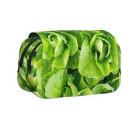 YXDVPALNE Lattuga romana fresca Astuccio portapenne portatile a doppia conchiglia con cerniera