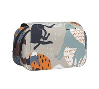 YXDVPALNE Levrieri carini Astuccio portapenne portatile a doppia conchiglia con cerniera