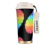 YXDVPALNE LGBT Gilter Arcobaleno Gay,Tazza da caffè in acciaio inossidabile 316 con cordino, bicchiere termico da viaggio per auto, 500 ml