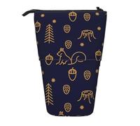 YXDVPALNE Linea Woods And Squirrels in stile blu,Astuccio telescopico, portapenne con supporto e astuccio con cerniera